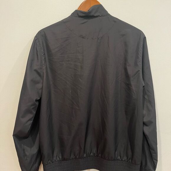 Slate and Stone Men’s Large Black  Windbreaker Silver Zip Up Jacket Coat Top - Picture 7 of 10